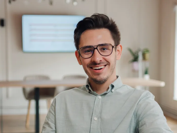 A provider reviewing their business on a laptop